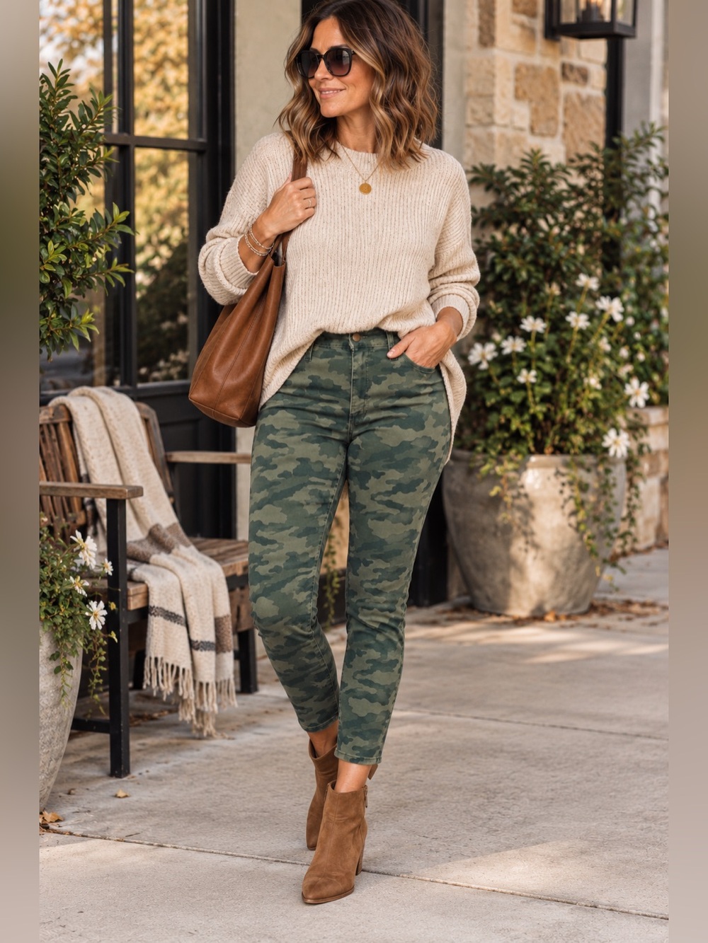 Universal Thread Camo Jeans Women’s High Rise Skinny Crop Olive Green Size 14
